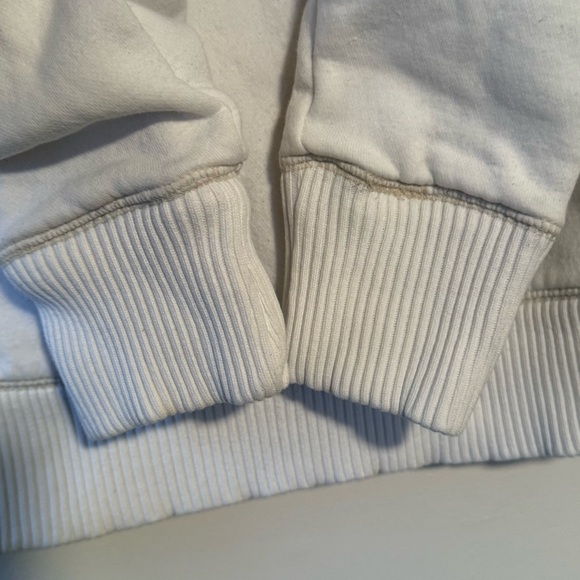 Aeropostale White Hoodie Blue Logo Full Zip Faux Lined Size Medium - Picture 12 of 15